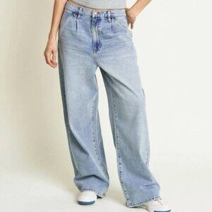 OLIVER LOGAN THOMPSON PLEATED LOW SLUNG WIDE LEG TROUSER JEAN HIGH RISE BAGGY 24